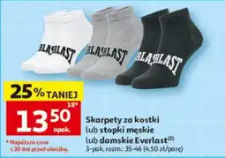 Auchan Skarpety za kostki lub stopki męskie lub damskie Everlast oferta