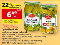 Auchan Ogórki łowickie lub konserwowe Urbanek oferta