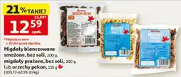 Auchan Migdały blanszowane smażone, bez soli, migdały prażone, bez soli, orzechy pekan oferta