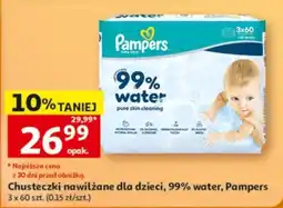 Auchan Chusteczki nawilżane dla dzieci, 99% water, Pampers oferta