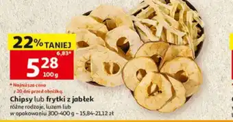 Auchan Chipsy lub frytki z jabłek oferta