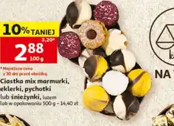 Auchan Ciastka mix marmurki, eklerki, pychotki lub śnieżynki, luzem oferta