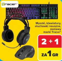Carrefour Myszki, klawiatury, słuchawki nauszne, zestawy marki Tracer oferta