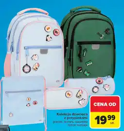 Carrefour Kolekcja dziecięca z przypinkami plecak, worek, saszetka oferta