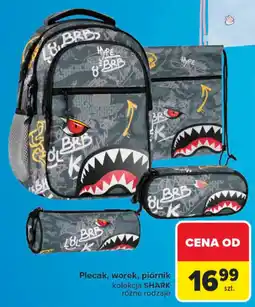 Carrefour Plecak, worek, piórnik kolekcja SHARK oferta