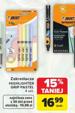 Carrefour Zakreślacz Highlighter Grip Pastel oferta