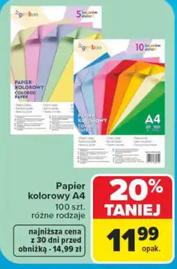 Carrefour Papier kolorowy A4 oferta