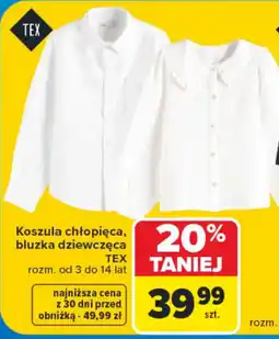 Carrefour Koszula chłopięca, bluzka dziewczęca TEX oferta