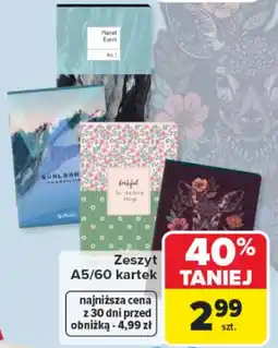 Carrefour Zeszyt A5/60 kartek oferta