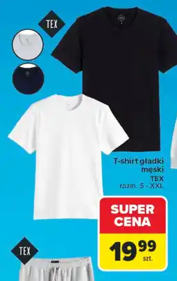 Carrefour T-shirt gładki męskie tex oferta