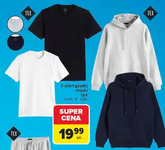 Carrefour T-shirt gładki męski TEX oferta