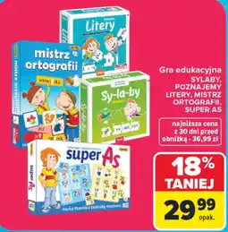 Carrefour Gra edukacyjna Sylaby, Poznajemy litery, Mistrz ortografii, Super As oferta
