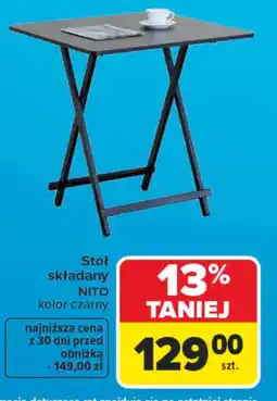Carrefour Stół składany NIto kolor czarny oferta