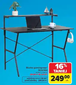 Carrefour Biurko gamingowe RENOMA kolor czarny oferta