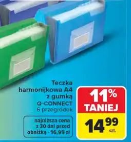 Carrefour Teczka harmonijkowa a4 z gumką q-connect oferta