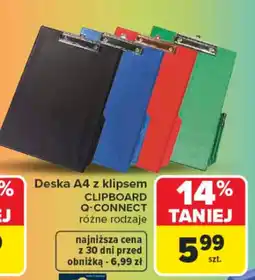 Carrefour Deska a4 z klipsem clipboard q-connect oferta