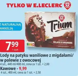 E.Leclerc Lody na patyku waniliowe z migdałami/ w polewie z owocowej oferta