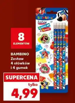 Kaufland BAMBINO Zestaw 4 ołówków i 4 gumek oferta
