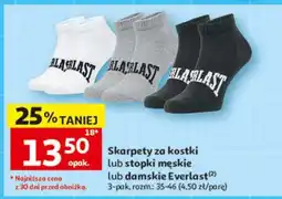 Auchan Skarpety za kostki lub stopki męskie lub damskie Everlast oferta