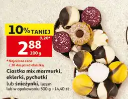 Auchan Ciastka mix marmurki, eklerki, pychotki lub śnieżynki oferta