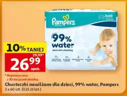 Auchan Chusteczki nawilżane dla dzieci, 99% water, Pampers oferta