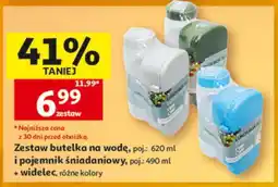 Auchan Zestaw butelka na wodę i pojemnik śniadaniowy oferta