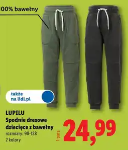 Lidl LUPILU Spodnie dresowe dziecięce z bawełny oferta