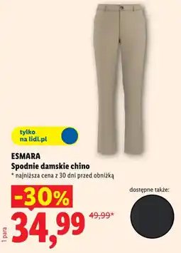 Lidl ESMARA Spodnie damskie chino oferta