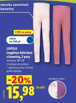 Lidl Legginsy dziecięce z bawełną oferta