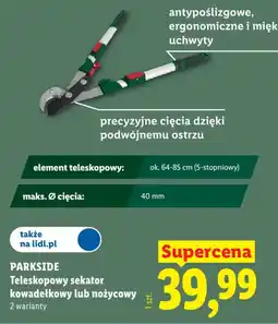 Lidl PARKSIDE Teleskopowy sekator kowadłkowy lub nożyczowy oferta