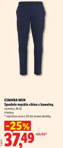 Lidl ESMARA MEN Spodnie męskie chino z bawełną oferta