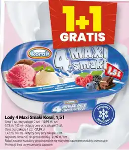 Twój Market Lody 4 Maxi Smaki Koral oferta