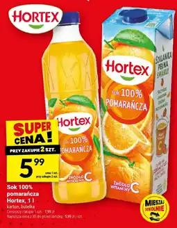 Twój Market Sok 100% pomarańcza Hortex oferta