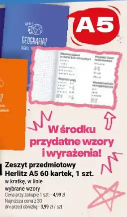 Twój Market Zeszyt przedmiotowy Herlitz A5 oferta
