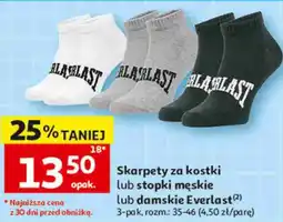 Auchan Skarpety za kostki lub stopki męskie lub damskie Everlast oferta
