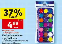 Auchan Farby akwarelowe z pędzelkiem oferta