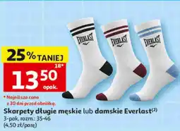 Auchan Skarpety długie męskie lub damskie Everlast oferta