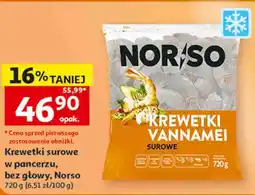 Auchan Krewetki surowe w pancerzu, bez głowy, Norso oferta