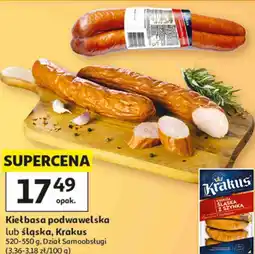 Auchan Kiełbasa podwawelska lub śląska, Krakus oferta