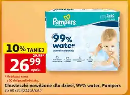 Auchan Chusteczki nawilżane dla dzieci, 99% water, Pampers oferta