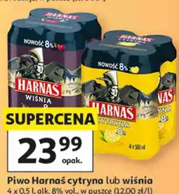 Auchan Piwo Harnaś cytryna lub wiśnia oferta