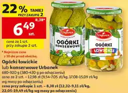 Auchan Ogórki łowickie lub konserwowe Urbanek oferta