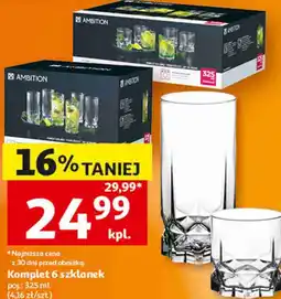 Auchan Komplet 6 szklanek Ambition, poj oferta