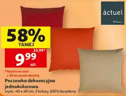 Auchan Poszewka dekoracyjna jednokolorowa actuel, wym.: 40 x 40 cm oferta