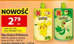 Auchan Mus Kubuś Pokémon 100 ml, wybrane rodzaje oferta