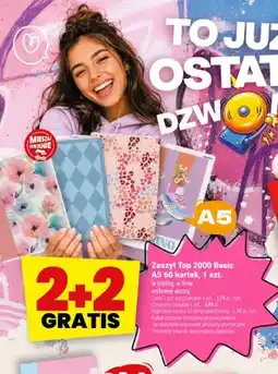 Twój Market Zeszyt Top 2000 Basic A5 60 kartek w kratkę oferta
