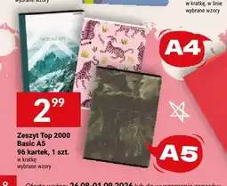 Twój Market Zeszyt Top 2000 Basic A5 96 kartek w kratkę oferta