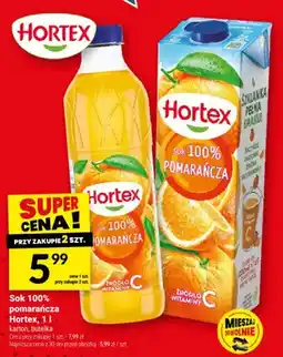 Twój Market Sok pomarańcza Hortex karton 100% oferta
