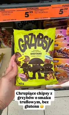 Biedronka Chipsy z grzybów shiitake Grzybsy o smaku truflowym oferta