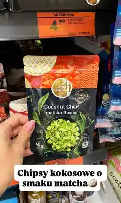 Biedronka Chipsy kokosowe Asia Flavours o smaku matcha oferta